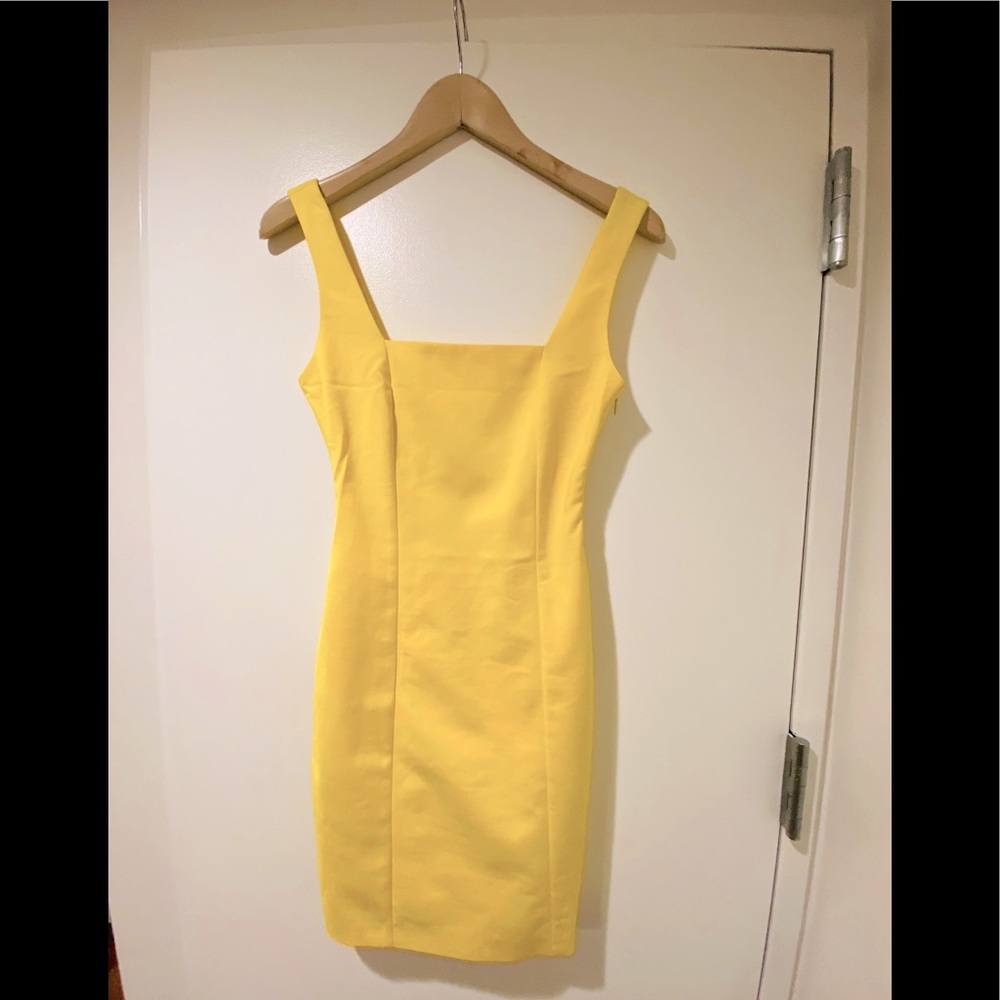 Zara yellow pencil cocktail dress